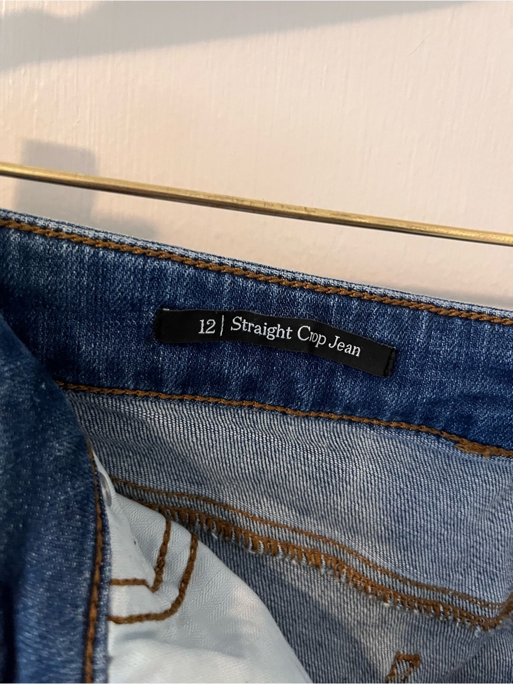 Talbots Medium Wash Straight Crop Blue Jeans Size 12 - Picture 8 of 11